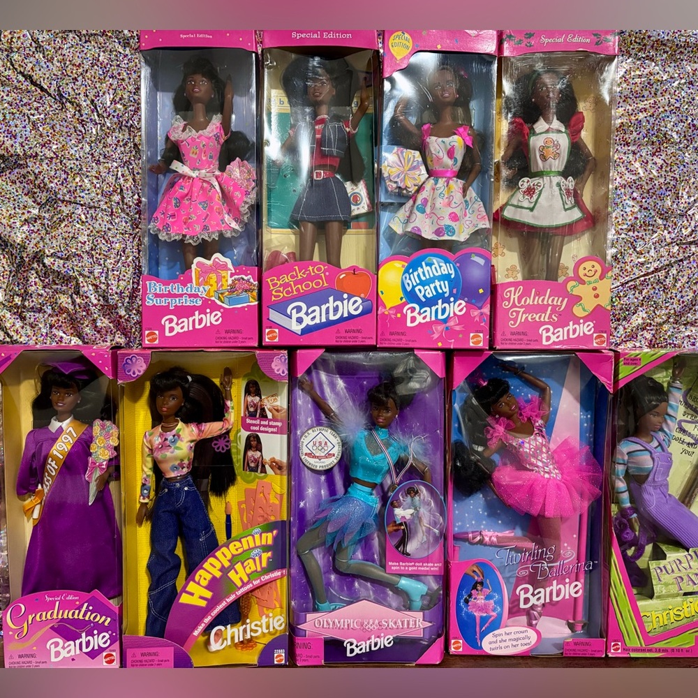 Vintage Barbie Special Edition Dolls - Pink, Purple, Blue Attire